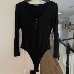 Black Long Sleeve Bodysuit